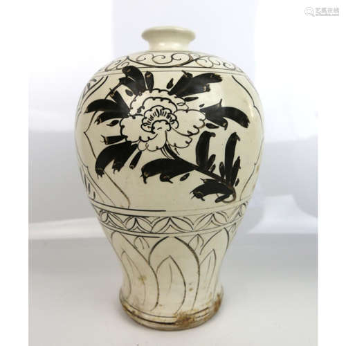 a chinese ci zhou porcelain meiping vase