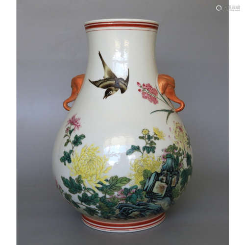 a chinese famille rose vase