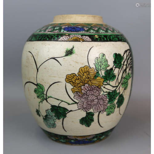 a chinese famille verte jar