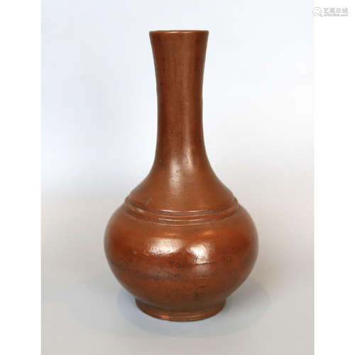 a chinese zi sha vase