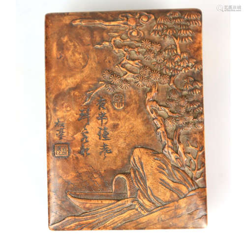 a chinese ying mu wood scholars box