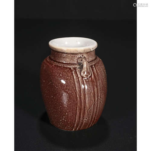 kang xi sauce-glaze porcelain jar