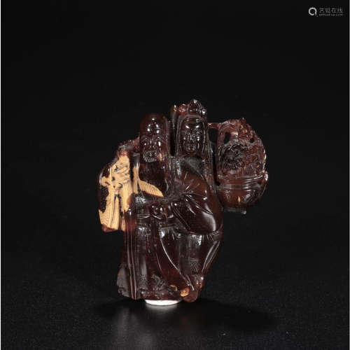 a chinese amber figure