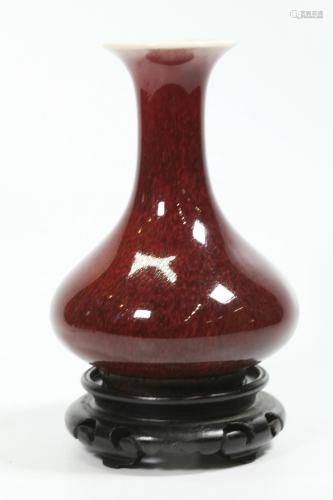 Chinese 19 C Langyao Red Porcelain Vase