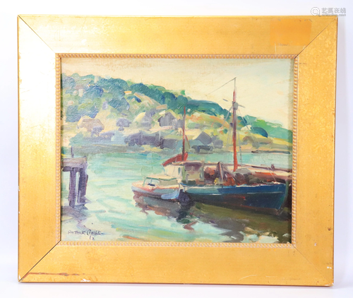 Patrick Civale; New England Harbor Oil Painting