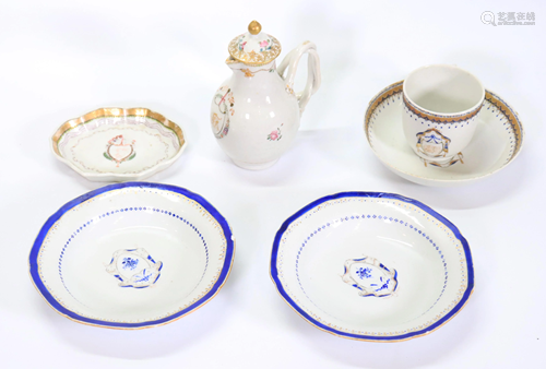 6 Chinese 18 C American Market Tea Porcelains