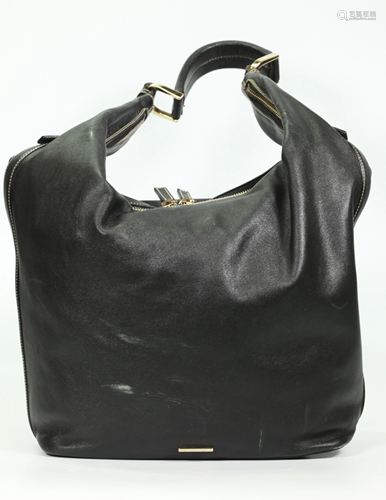 Vintage Gucci Black Leather Sack Shoulder Bag