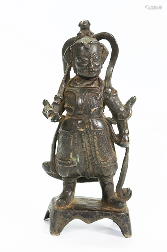 Chinese Mind Dynasty Bronze Guardian Figure