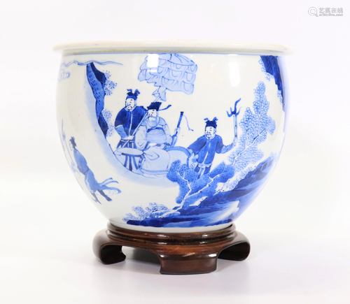 Chinese Blue & White Porcelain Small Fish Bowl