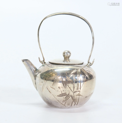 Miniature Chinese / Japanese Silver Teapot