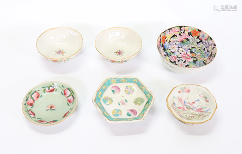 6 Chinese Qing Dynasty Enameled Porcelains