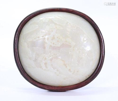 Large Chinese 18 C White Jade Plaque