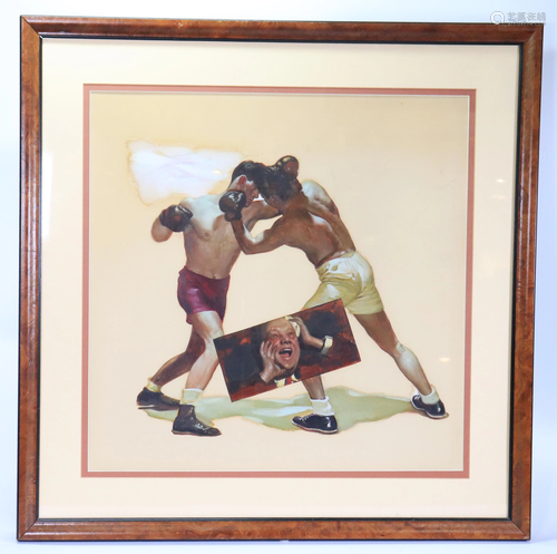 John Wenger; Original Boxing Painting on Board