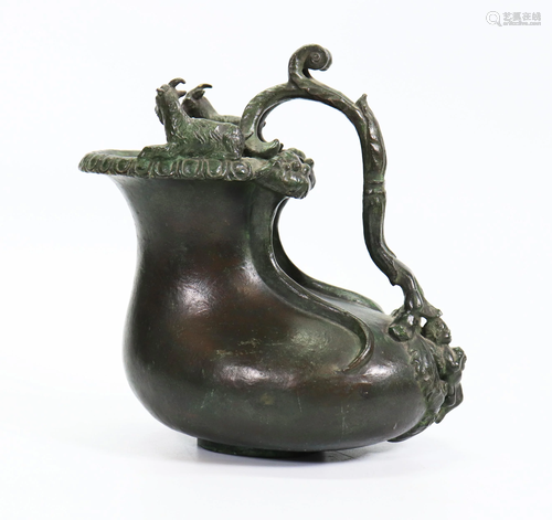 Italian Bronze Askos Pompeii Ewer Grand Tour