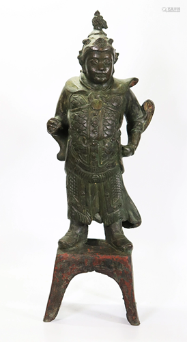 Rare Large Chinese Ming Dynasty Bronze Guardian