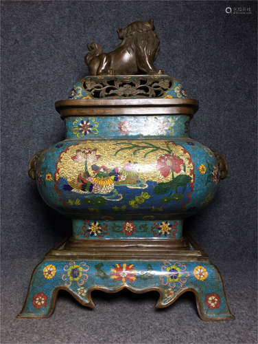 A Chinese Cloisonne Incense Burner