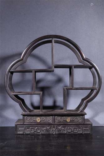 A Chinese Carved Hardwood Rack