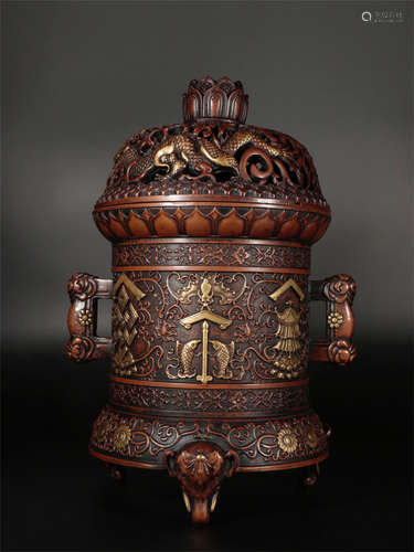 A Chinese Carved Jade Incense Burner