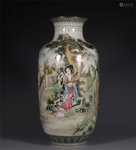 A Chinese Famille-Rose Porcelain Vase