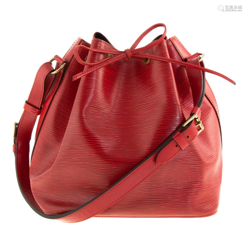 A Louis Vuitton Red Epi Noe PM