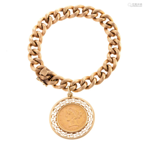 A 1906 $5 Gold Coin Charm Bracelet