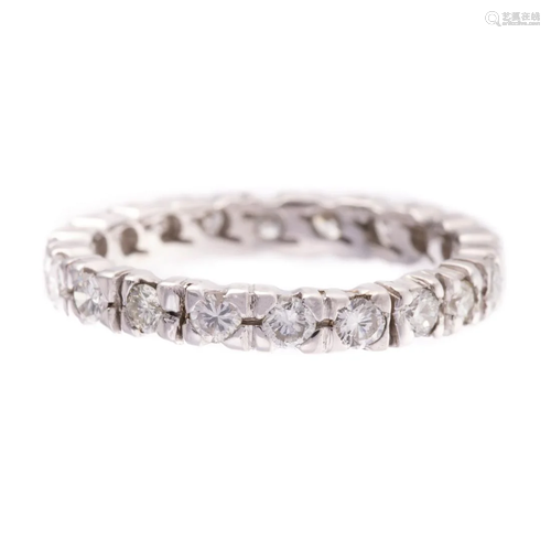 A Diamond Eternity Band in 14K White Gold