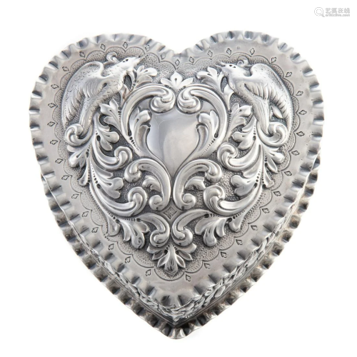 Dominick & Haff Sterling Repousse Heart-Form Box