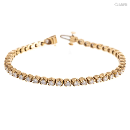 A 3.50 ct Diamond Line Bracelet in 14K