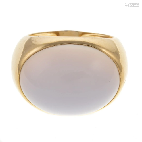 A Bold Cabochon Chalcedony Ring in 14K