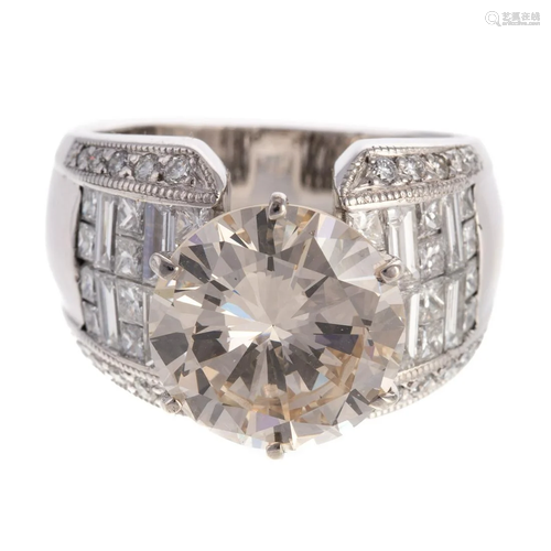 An Impressive 6.59 Round Brilliant Diamond Ring