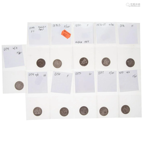 11 Different Seated Quarters 1850-1876-CC