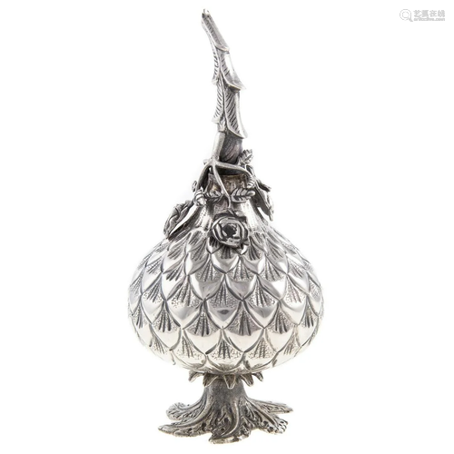 Turkish Silver Rosewater Dropper by Damar