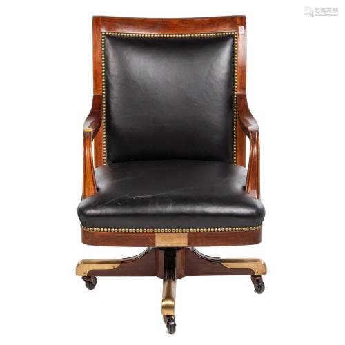 Classical Style Mahogany Swivel Desk Chair