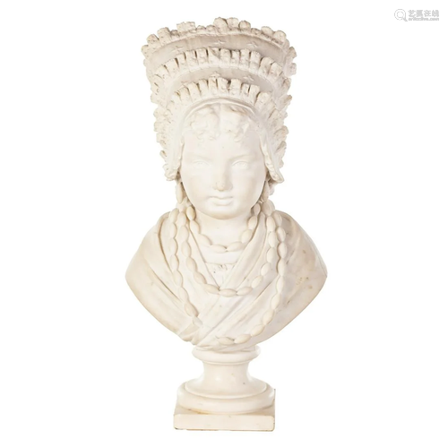 Frederico Gaetano Villa, Marble Bust of Girl