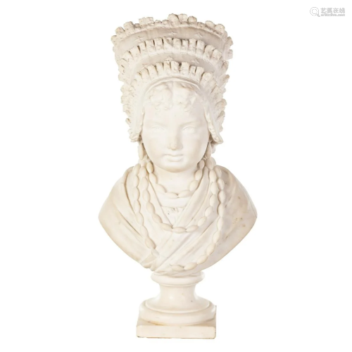 Frederico Gaetano Villa, Marble Bust of Girl