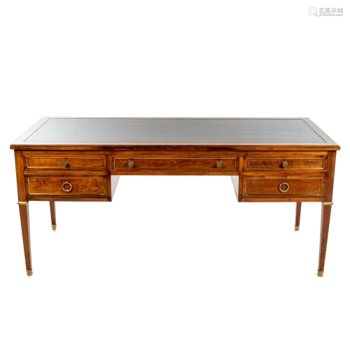 Directoire Style Leather Top Writing Desk