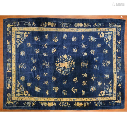 Antique Peking Carpet, China, 9.11 x 13.3