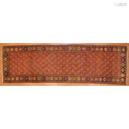 Antique Malayer Runner, Persia, 3.4 x 11.3