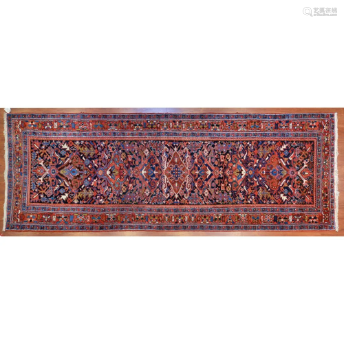 Semi-Antique Heriz Runner, Persia, 4.6 x 12.6