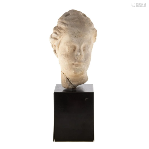 Hellenistic Carved Sandstone Female Head