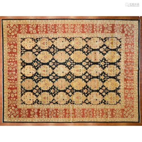 Peshawar Carpet, Pakistan, 10.3 x 13.7