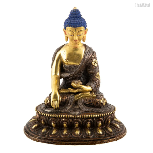 Chinese Bronze Seated Buddha