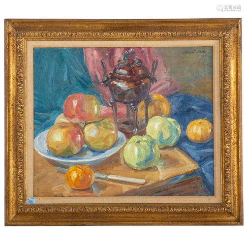 William Malherbe. Still Life with Apples, oil