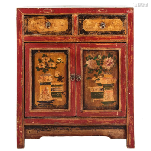 Asian Style Painted Softwood Cabinet