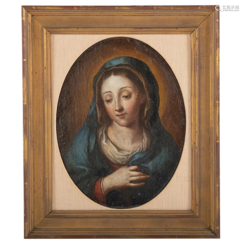 Italian School, 18th c. Madonna, oil on canvas