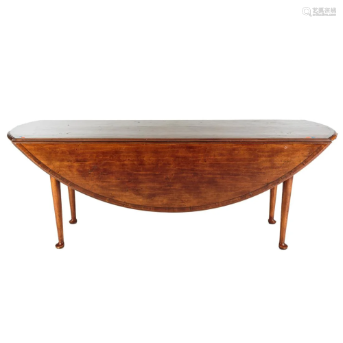 Queen Anne Style Banded Walnut Wake Table