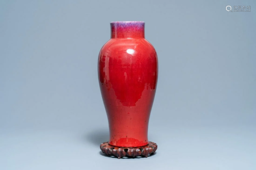 A Chinese flambŽ-glazed vase, 19th C.