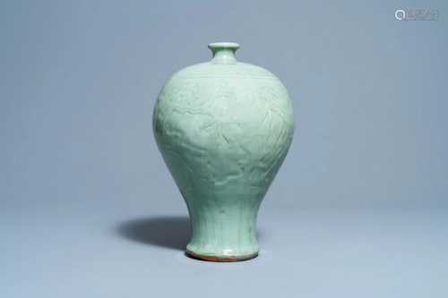 A Chinese Longquan celadon 'Three friends of winter'