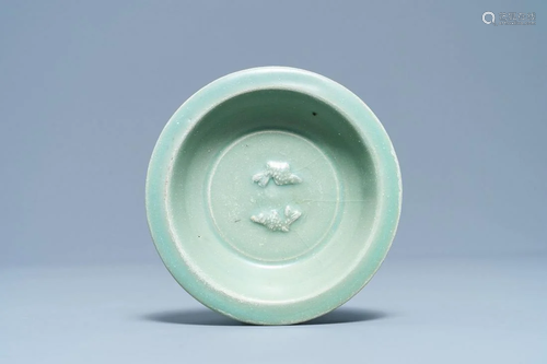 A Chinese Longquan celadon 'twin fish' dish, Song