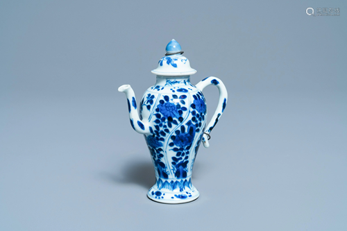 A rare Chinese blue and white miniature teapot, Kangxi